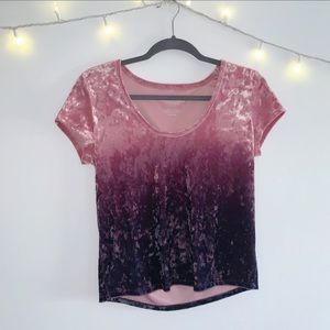 Crushed velvet purple ombré American Eagle shirt